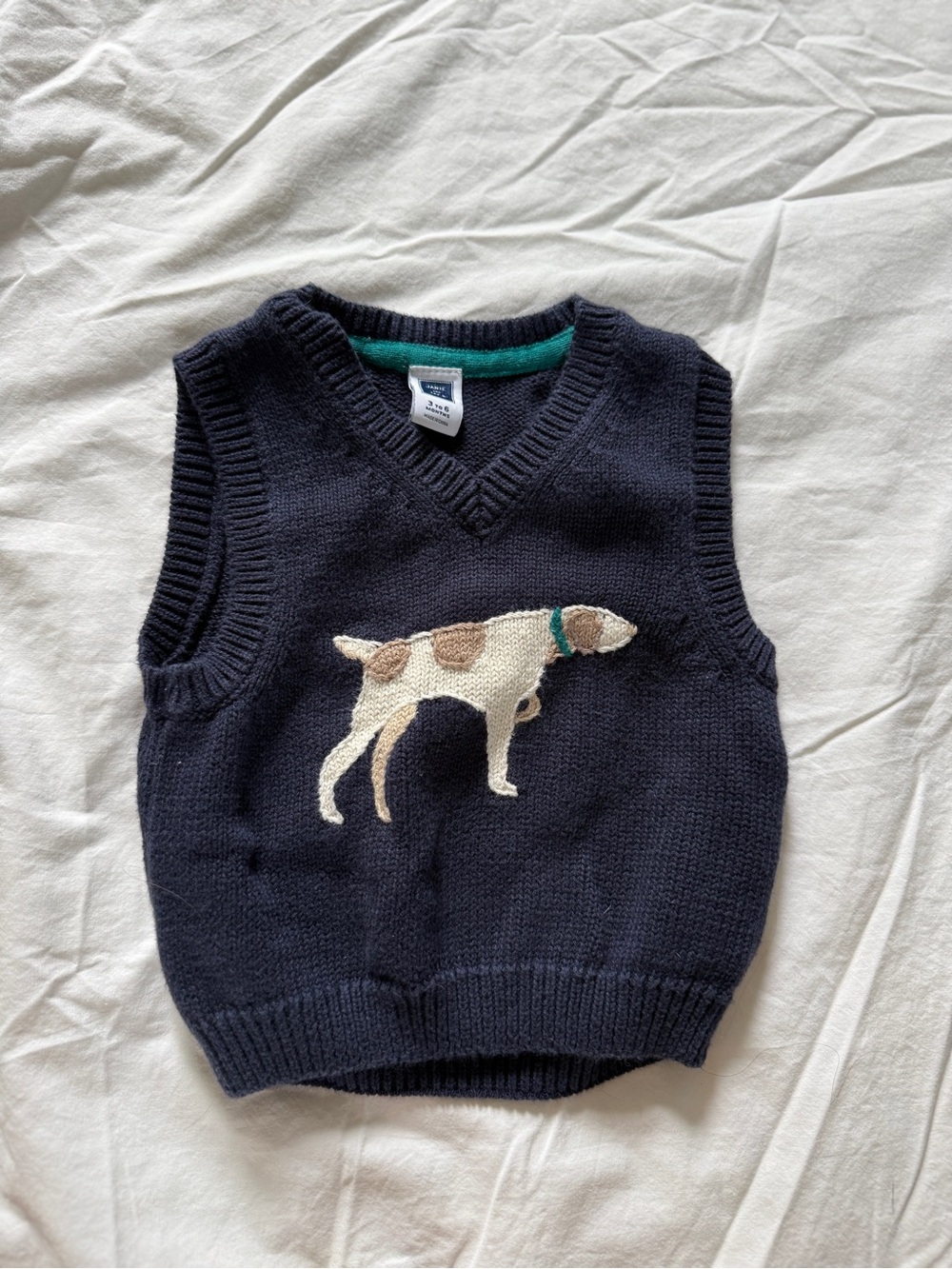 Janie and Jack knitted pointer dog vest 3-6 months